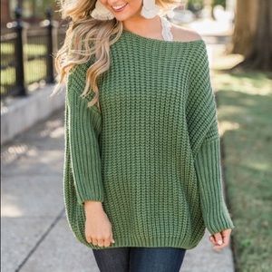 Olive Green Oversized Sweater Size Small